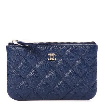 Chanel Caviar Quilted Small Cosmetic Case Navy 1 of 7