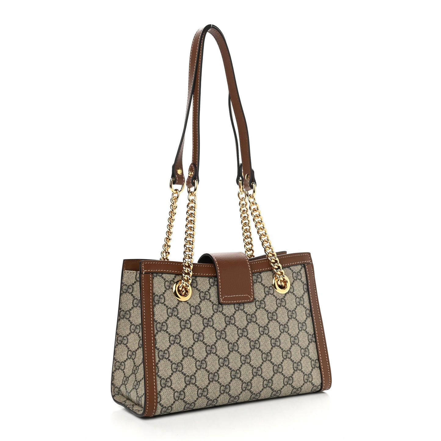 GG Supreme Monogram Calfskin Small Padlock Tote Beige Ebony Tuscany