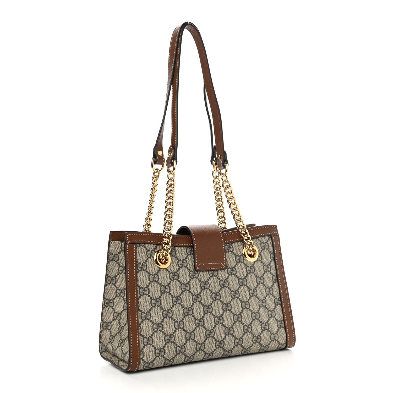 Gucci GG Supreme Monogram Calfskin Small Padlock Tote Beige Ebony Tuscany 4 of 10