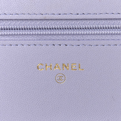 Chanel Lambskin Quilted Chanel 19 Wallet On Chain WOC Light Purple 6 of 11
