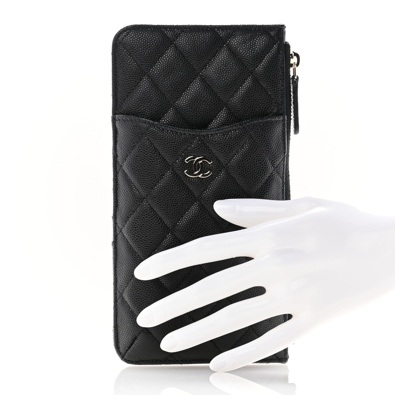 Chanel Caviar Quilted Classic Flat Wallet Pouch Black 2 of 9