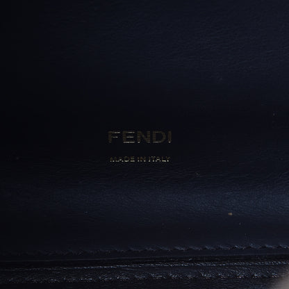 Fendi Vitello Seta Light Century Shearling FF 1974 Medium Peekaboo X-Lite Nocciolo Ebano Tobacco 9 of 12