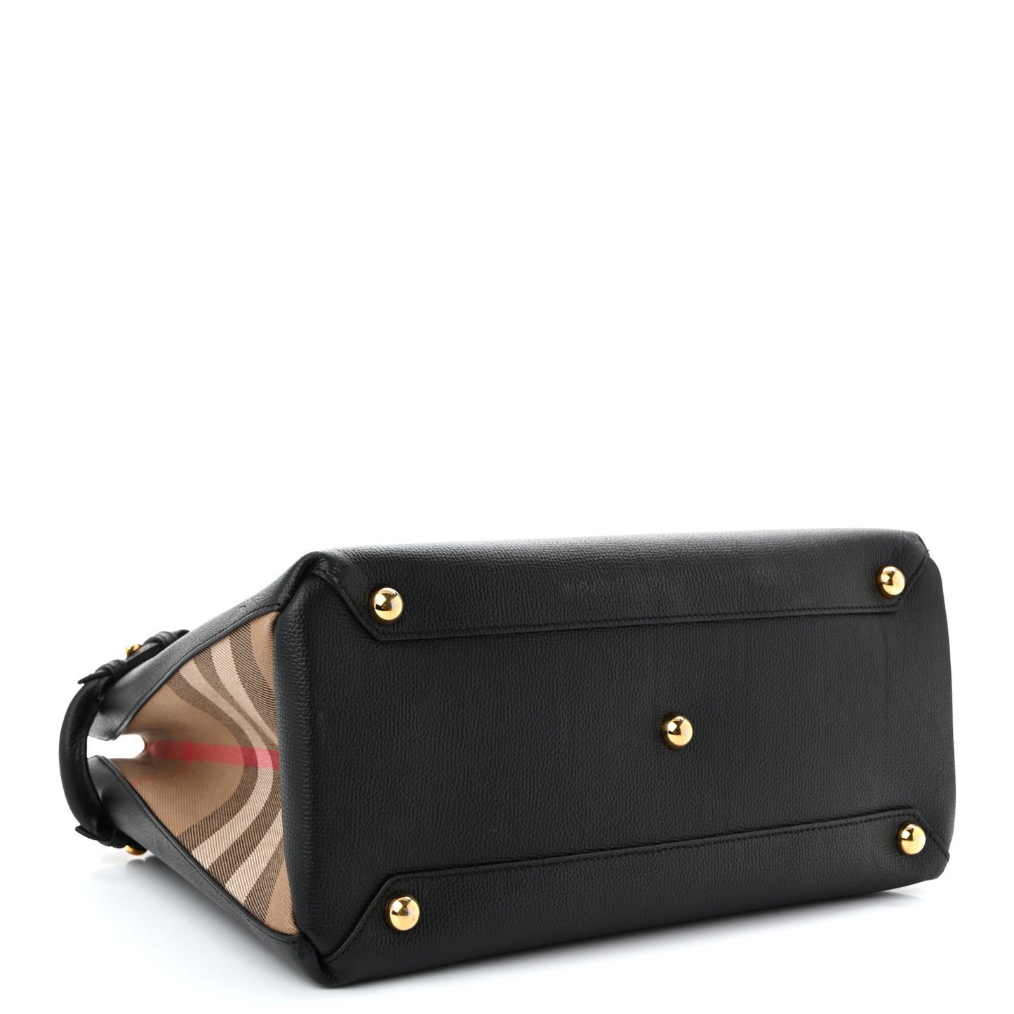 Derby Calfskin House Check Medium Banner Tote Black