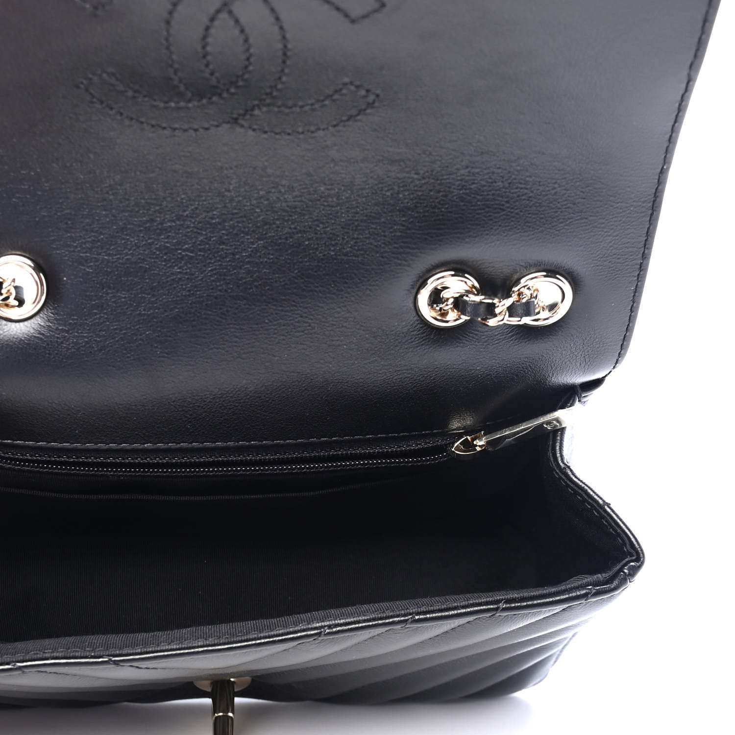 Chanel Calfskin Chevron Quilted Mini Statement Flap Black 4 of 4