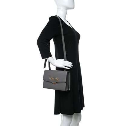 Gucci Grainy Calfskin Small Zumi Shoulder Bag Dusty Grey 2 of 9
