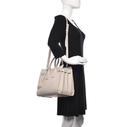 Saint Laurent Grained Calfskin Small Supple Sac De Jour Souris 3 of 13