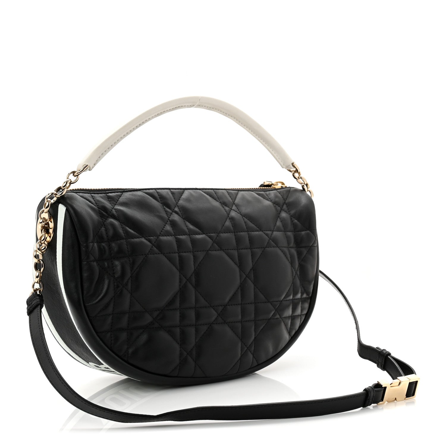 Christian Dior Lambskin Cannage Medium Dior Vibe Hobo Bag Black 3 of 9