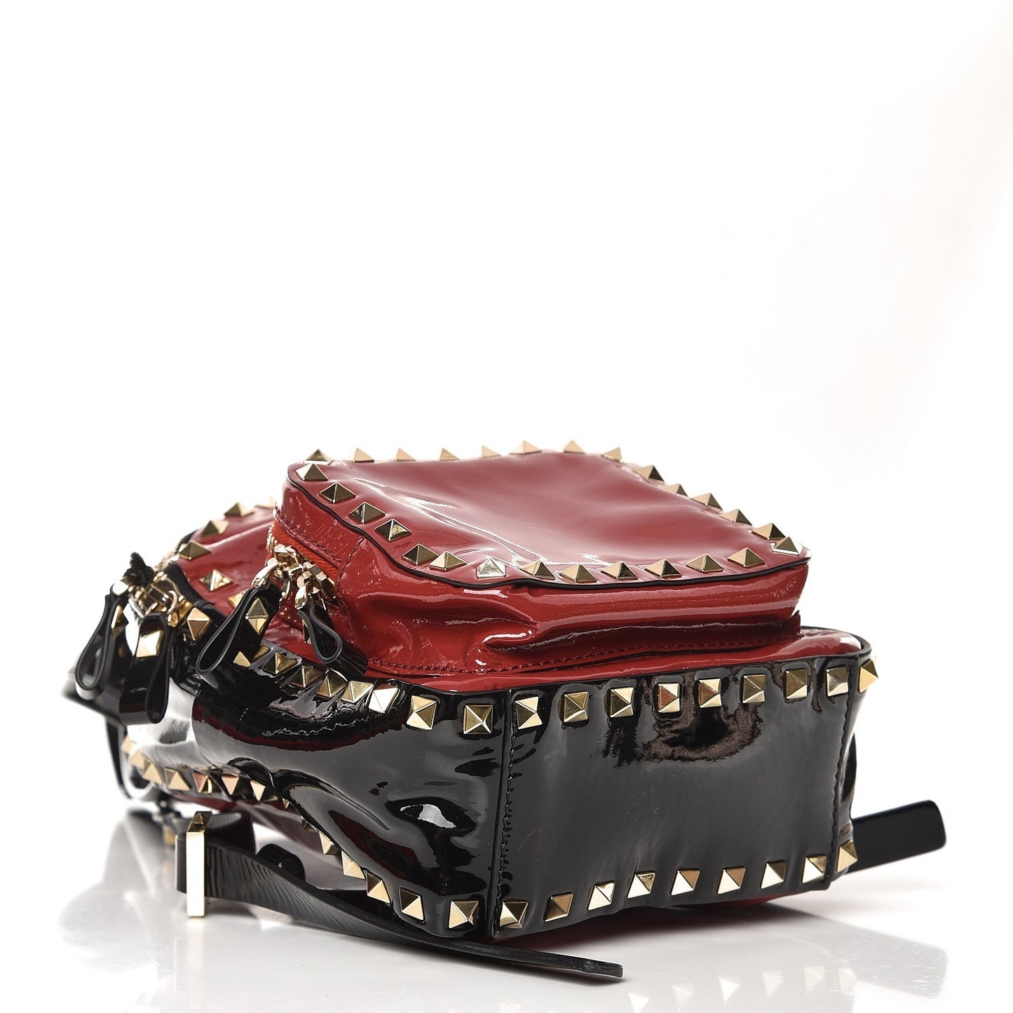 Patent Mini Rockstud Backpack Scarlet Black