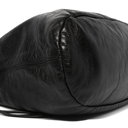 Chanel Tweed Lambskin Drawstring Tweedy Tote Black 9 of 10