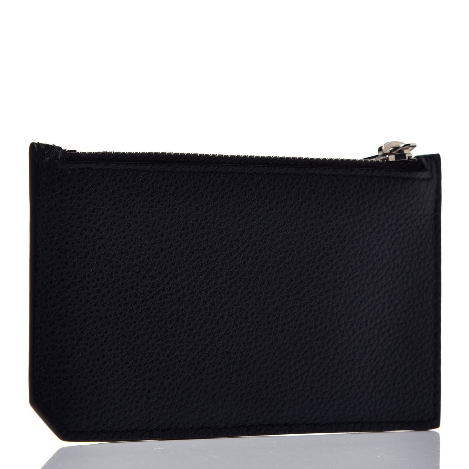 Saint Laurent Grained Calfskin 5 Fragments Zip Pouch Card Holder Black 3 of 7