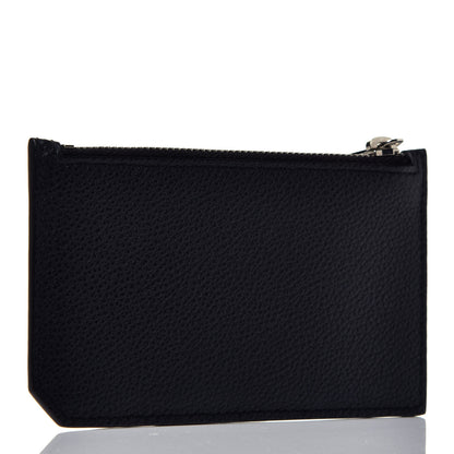 Saint Laurent Grained Calfskin 5 Fragments Zip Pouch Card Holder Black 3 of 7