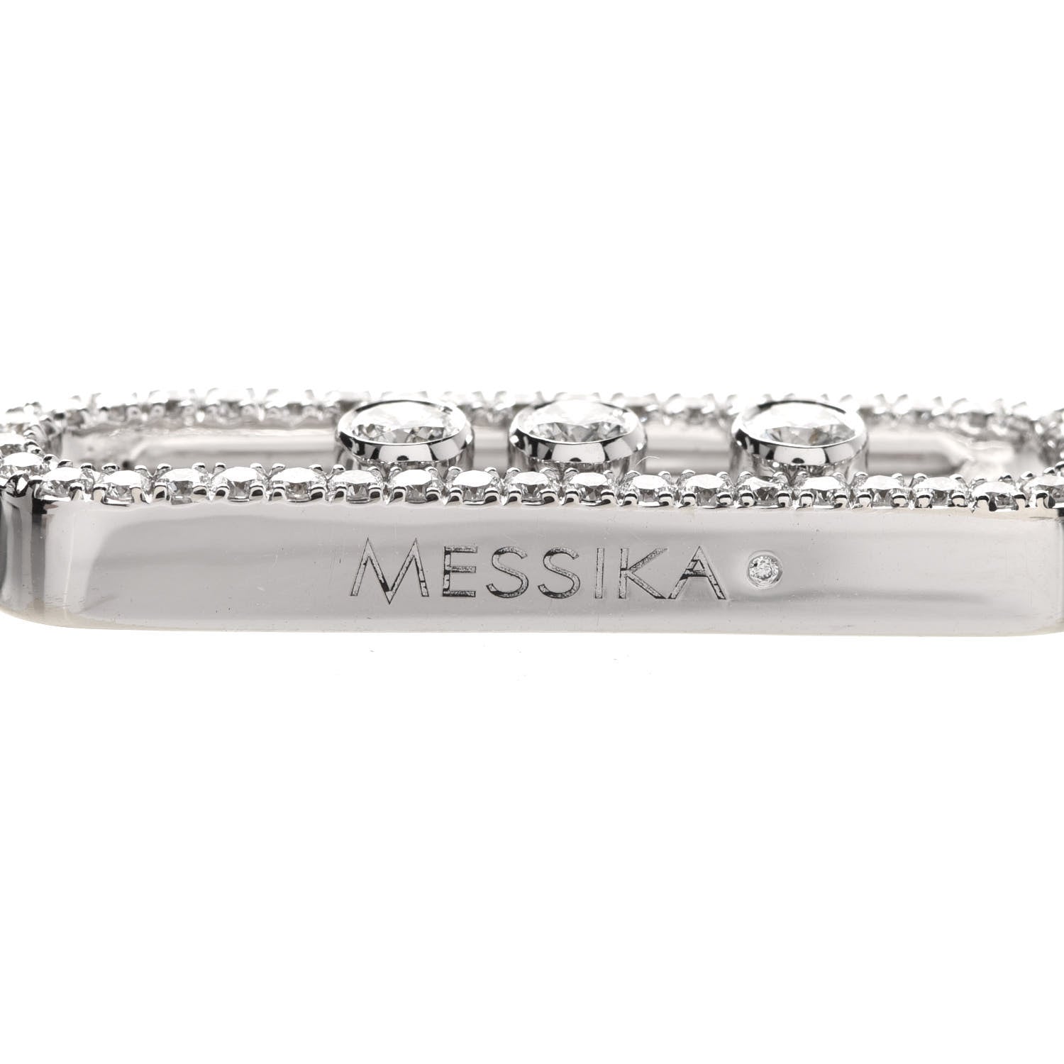 Messika 18K White Gold Diamond Move Double Chain Pave Necklace 7 of 7