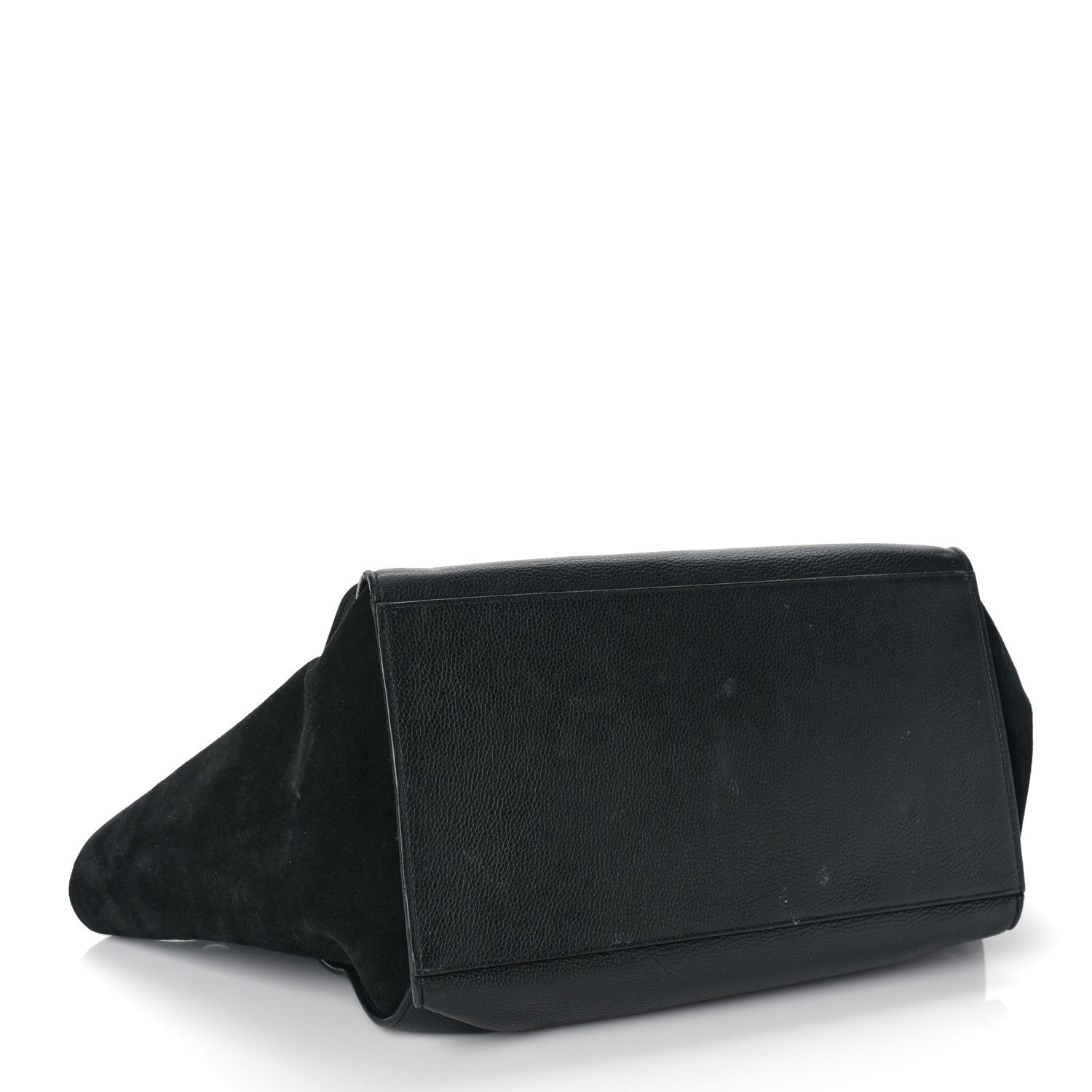 Celine Drummed Calfskin Suede Large Trapeze Black 4 of 10