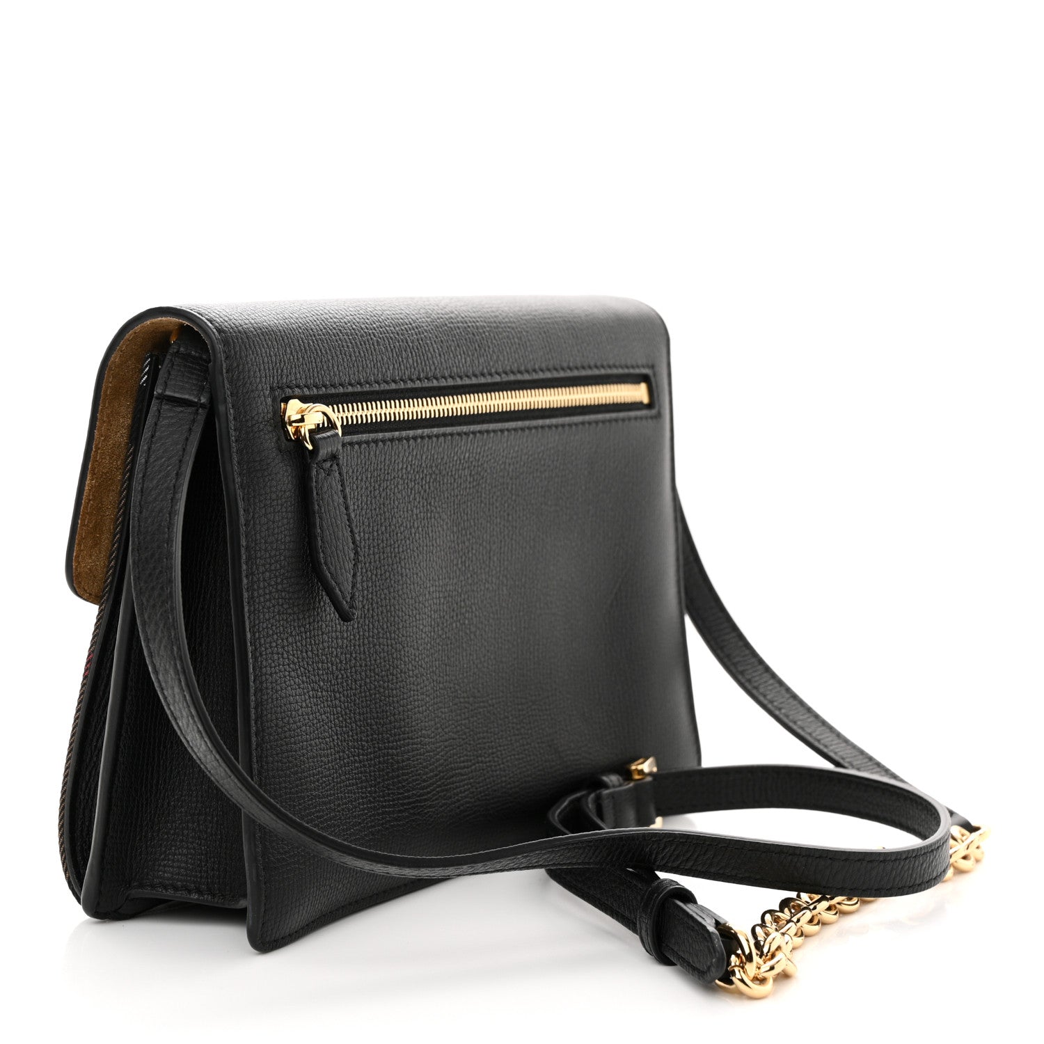 Burberry Derby Calfskin House Check Small Macken Crossbody Bag Black 3 of 10
