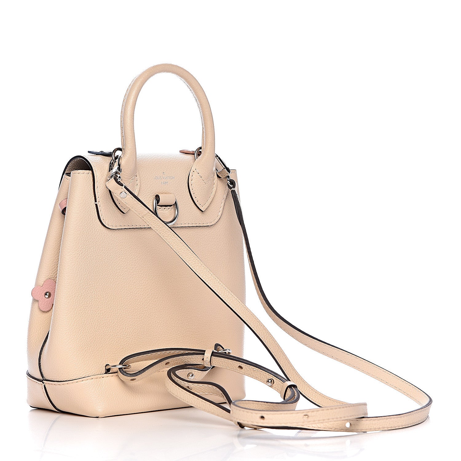 Louis Vuitton Calfskin Flowers Lockme Mini Backpack Creme 3 of 10