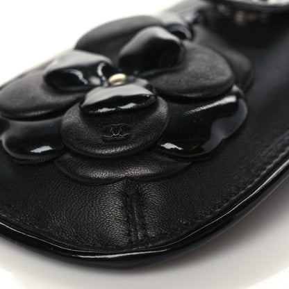 Chanel Lambskin Patent Calfskin Camellia Phone Case Black 7 of 8