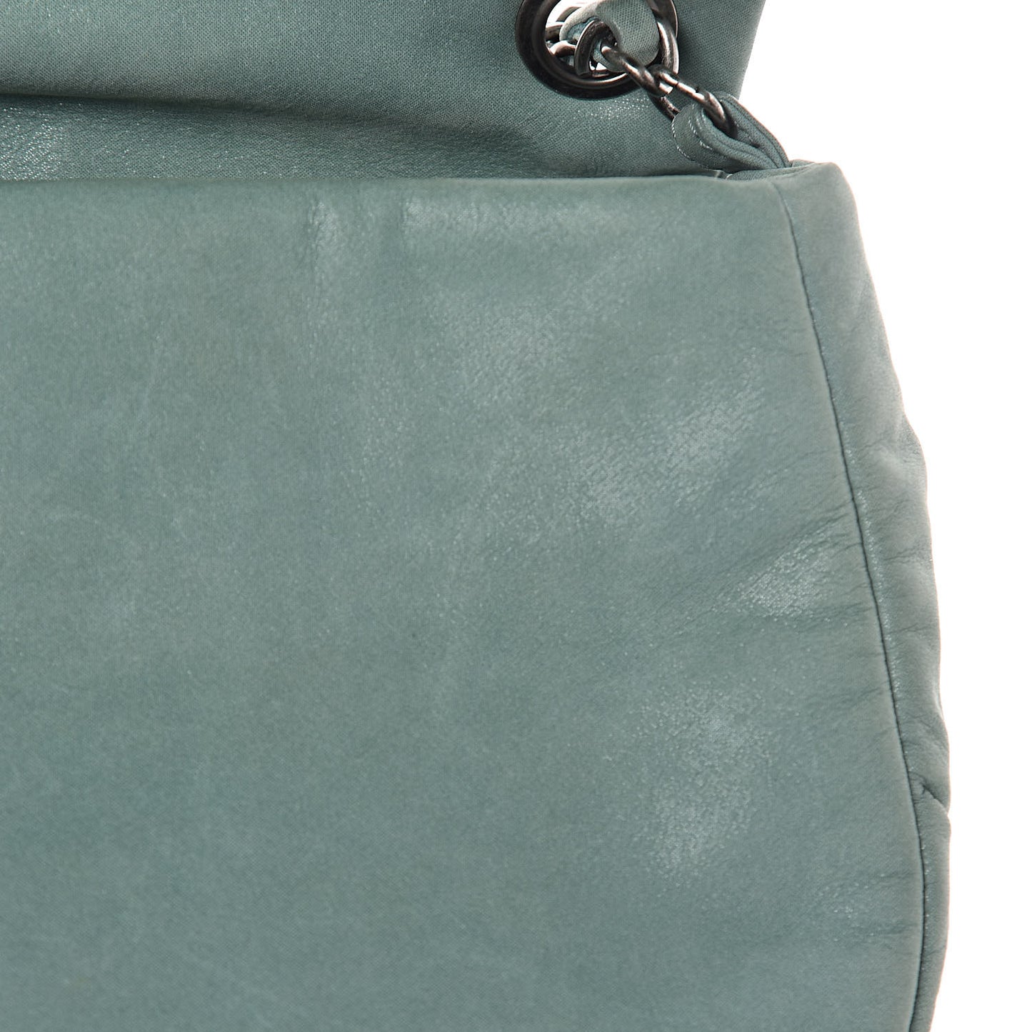 Iridescent Calfskin Glint Flap Green