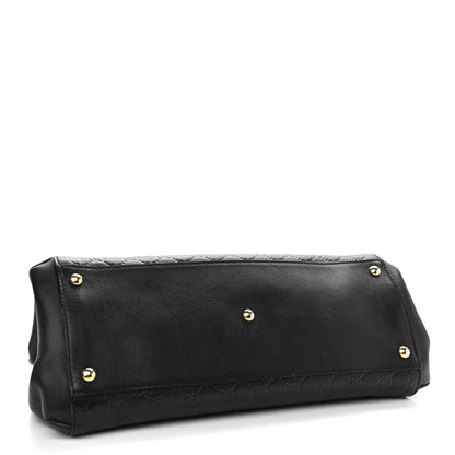 Gucci Soft Guccissima Signature Top Handle Tote Bag Black 4 of 10