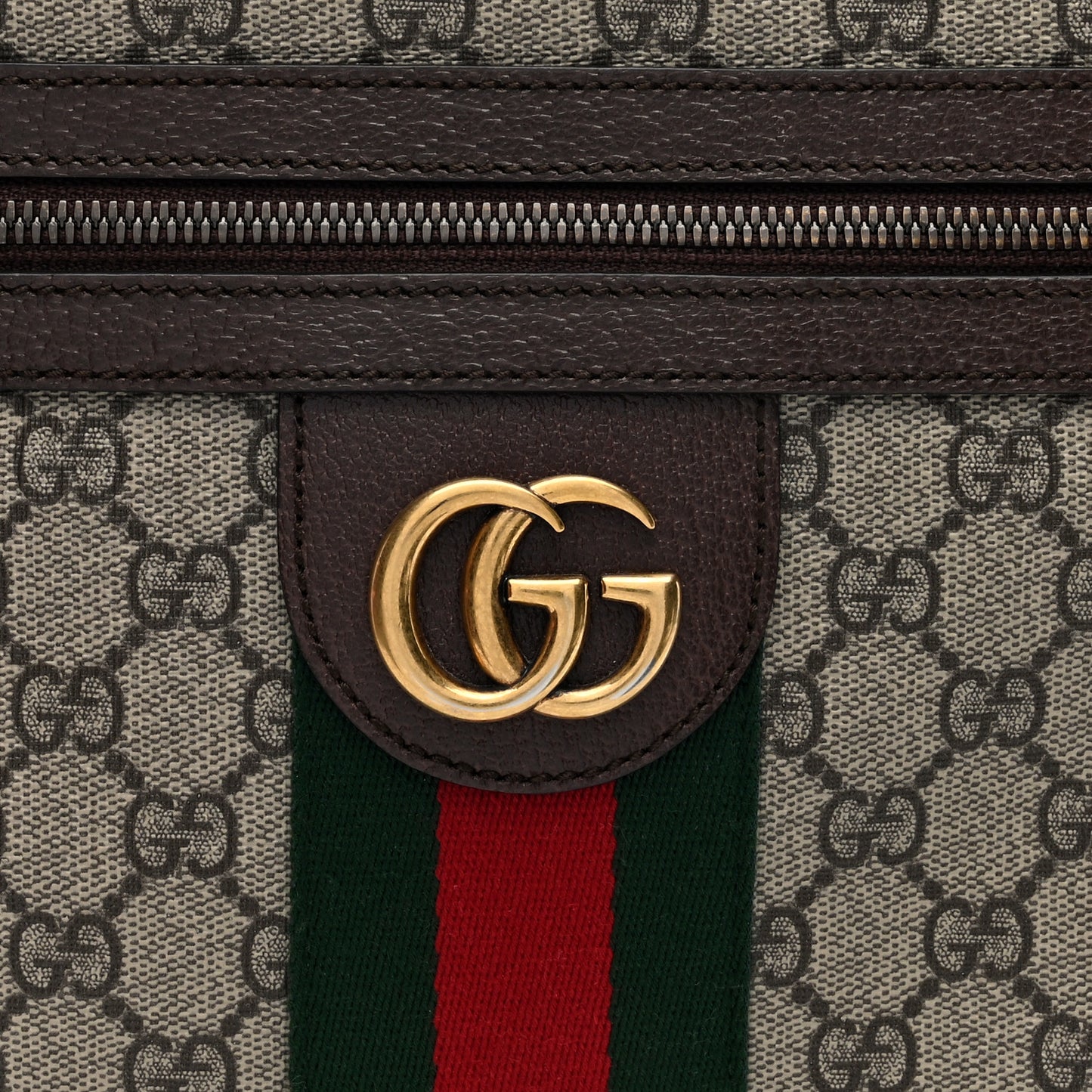 GG Supreme Monogram Web Small Ophidia Messenger Bag Brown