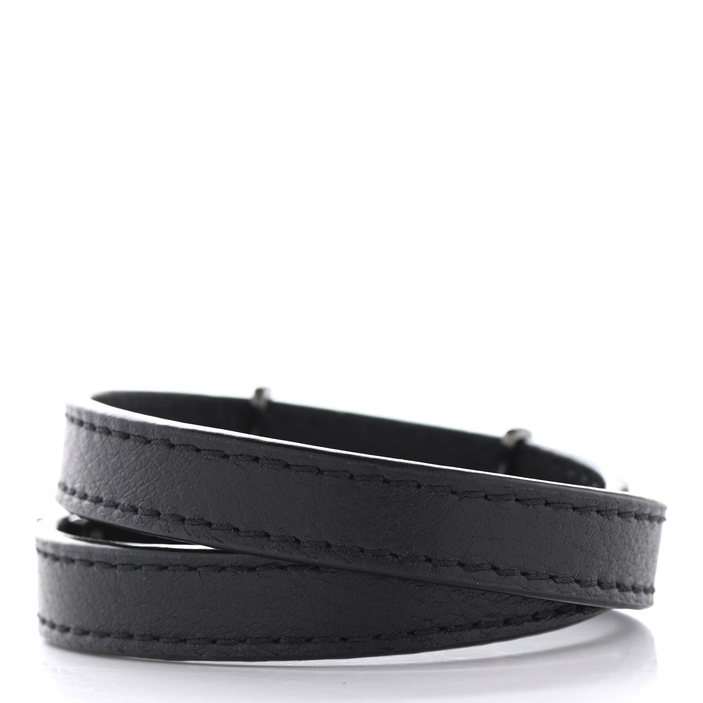 Calfskin Opyum Double Wrap Bracelet M Black