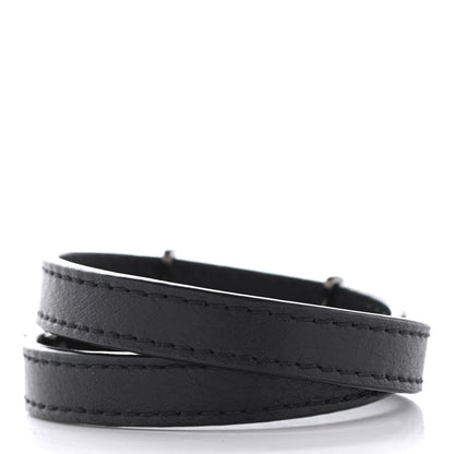Saint Laurent Calfskin Opyum Double Wrap Bracelet M Black 3 of 6