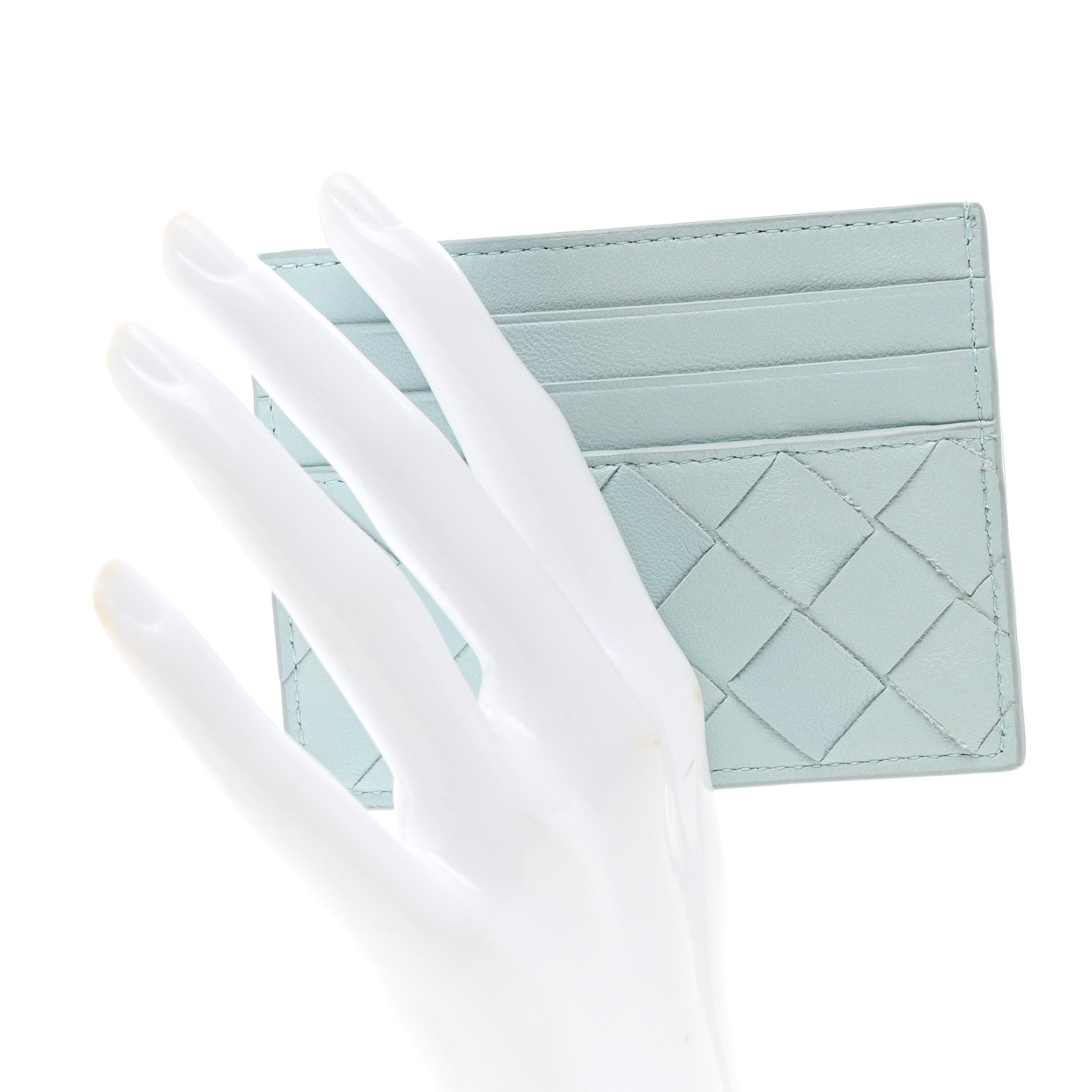 Bottega Veneta Nappa Intrecciato Card Holder Light Blue 2 of 7