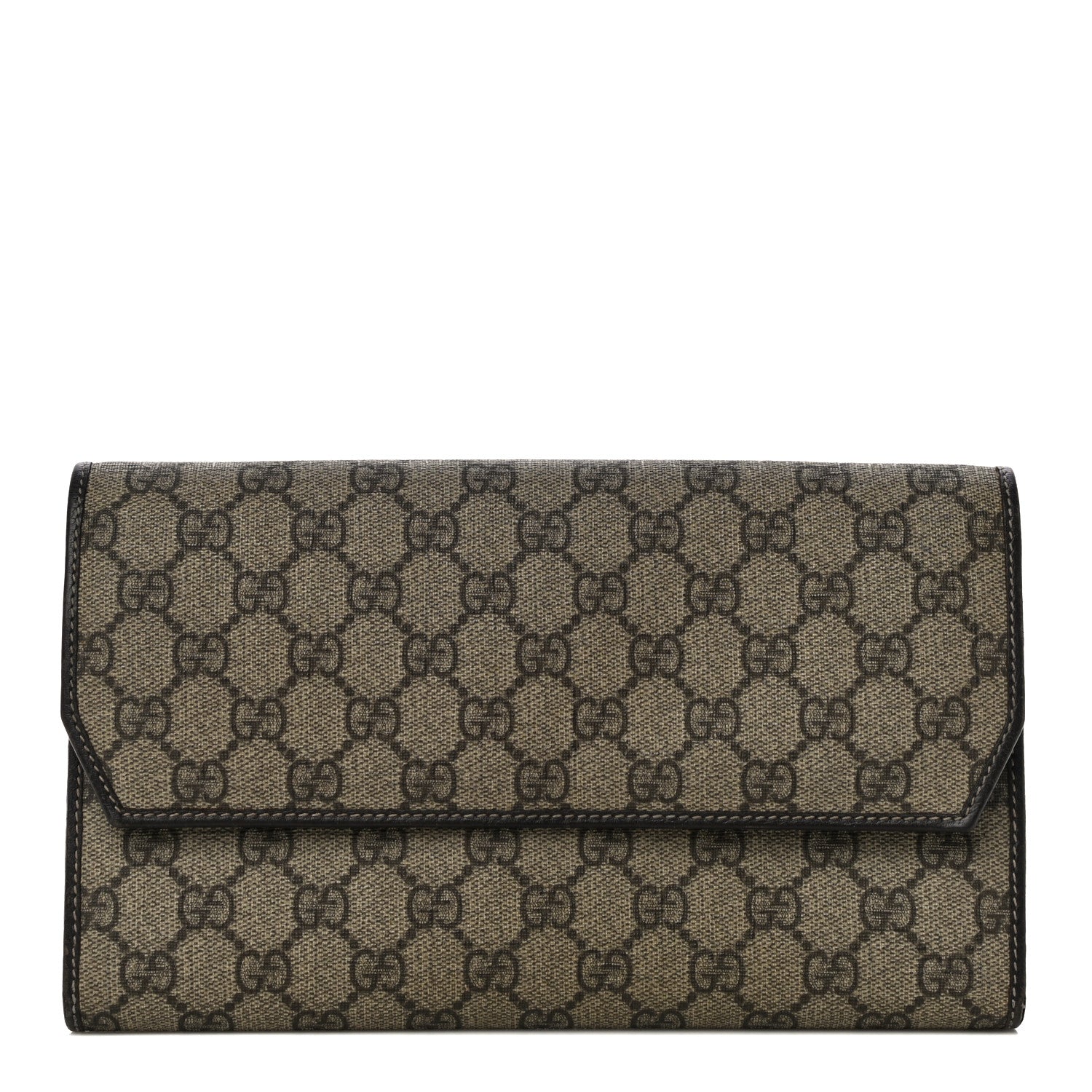 Gucci GG Supreme Monogram Travel Organizer Flap Wallet Brown 1 of 13