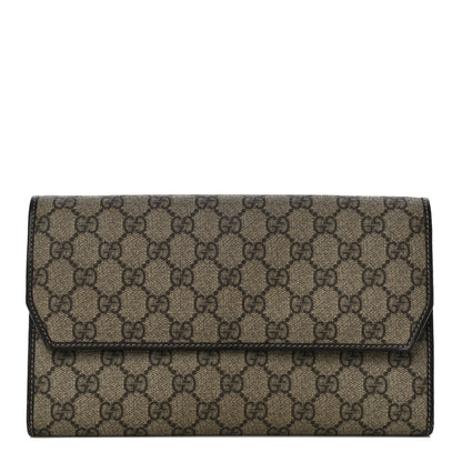 Gucci GG Supreme Monogram Travel Organizer Flap Wallet Brown 1 of 13
