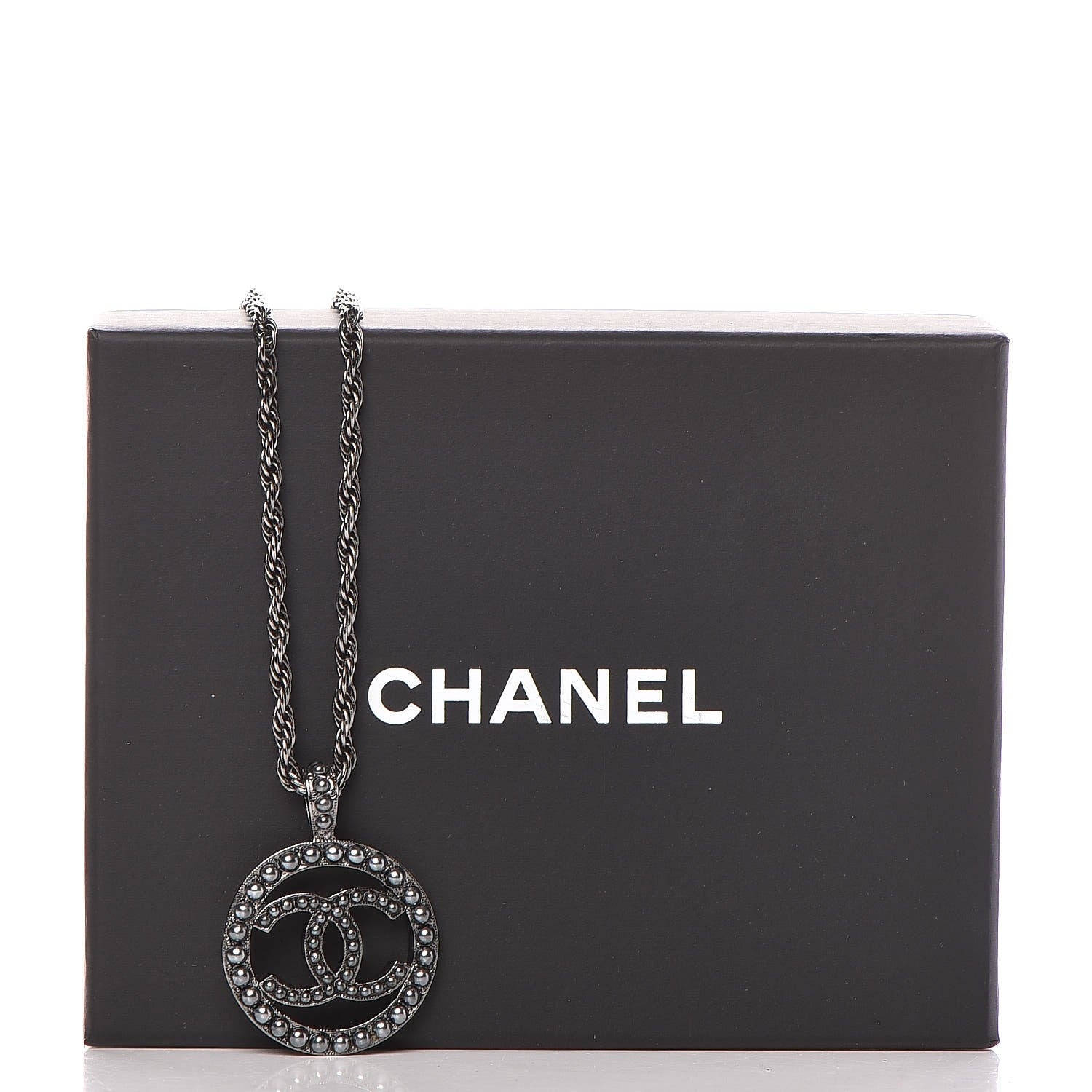 Chanel Ruthenium Pearl CC Short Necklace Dark Grey 6 of 6
