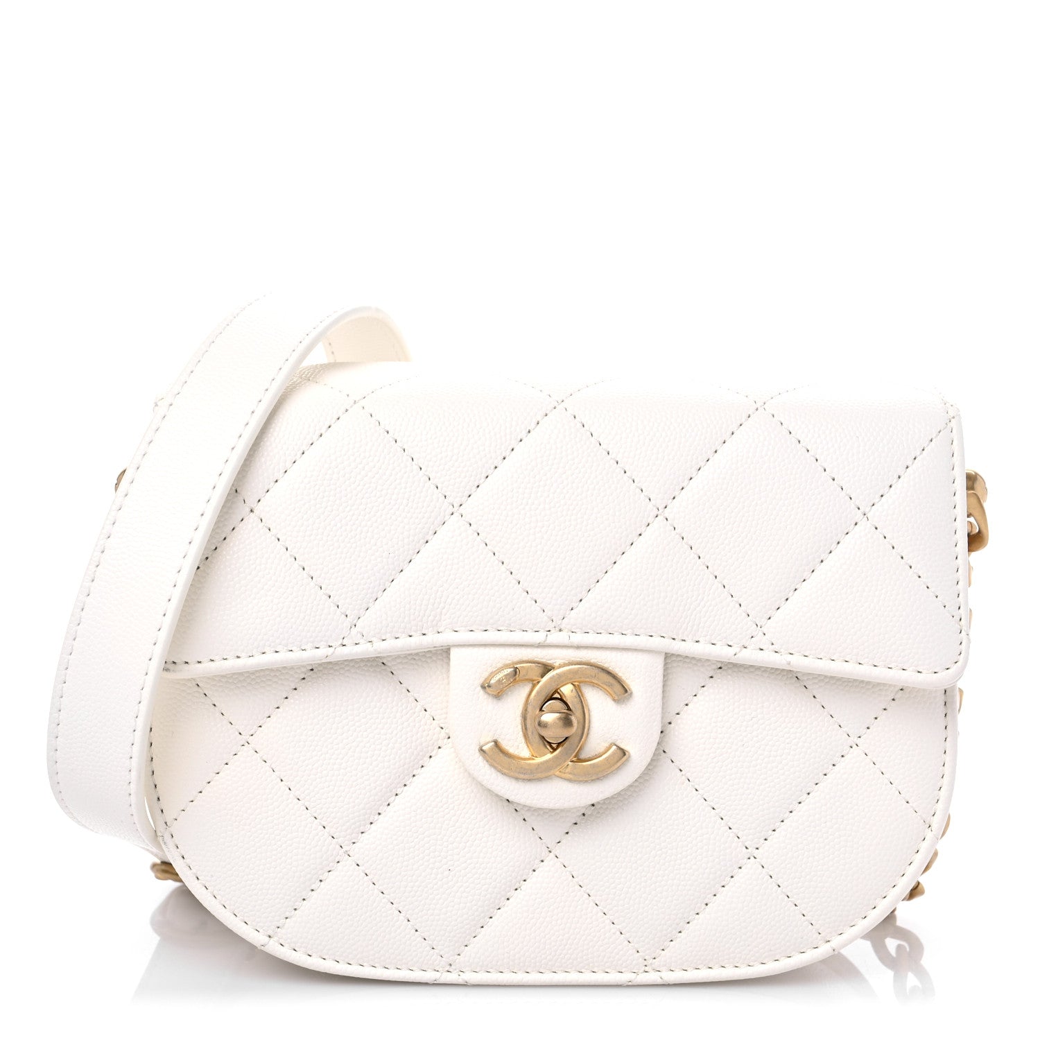 Chanel Caviar Quilted Moon Messenger White 1 of 10