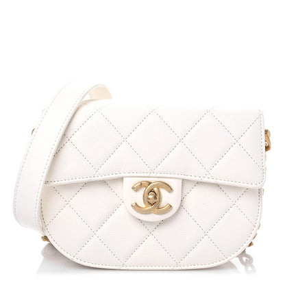 Chanel Caviar Quilted Moon Messenger White 1 of 10