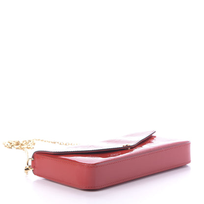 Louis Vuitton Vernis Felicie Pochette Chain Wallet Cherry 5 of 12
