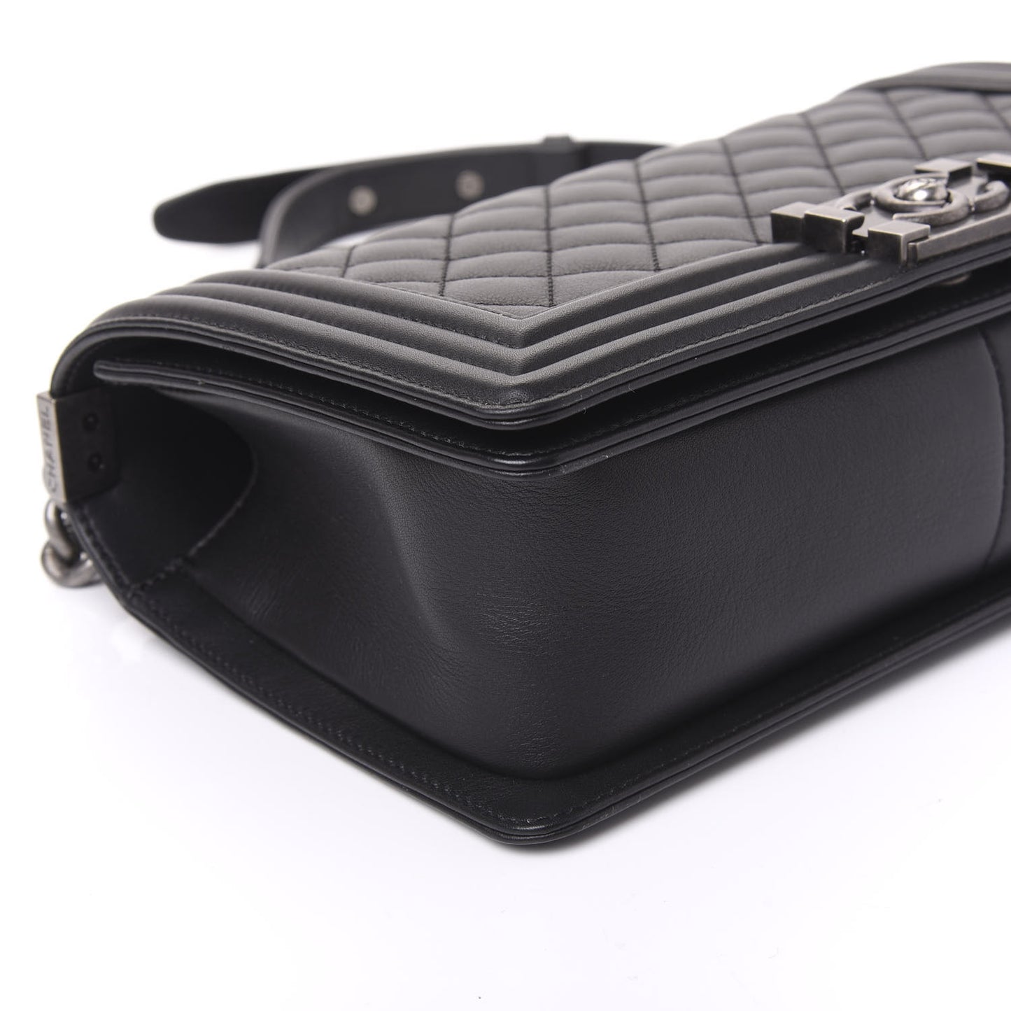 Calfskin Quilted Medium Boy Flap Black
