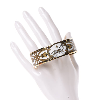Hermes Enamel Printed Wide Grand Apparat Bracelet 70 White 2 of 6