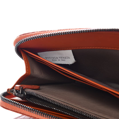 Bottega Veneta Shiny Crocodile Zip Around Wallet Orange 8 of 20