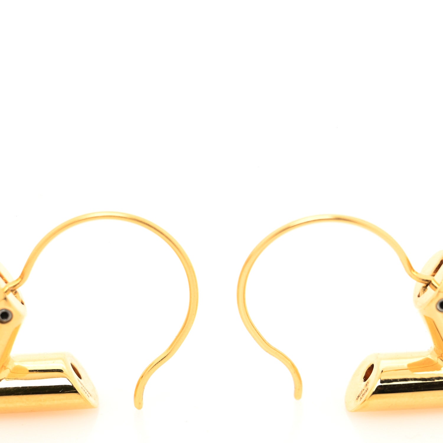 Louis Vuitton Brass Essential V Hoop Earrings Gold 2 of 3