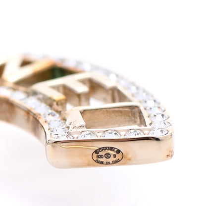 Chanel Crystal Pearl Bow-tiful CC Hoop Earrings Gold 5 of 7