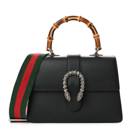 Gucci Dollar Calfskin Crystal Web Medium Dionysus Bamboo Top Handle Bag Black Black Diamond 1 of 11