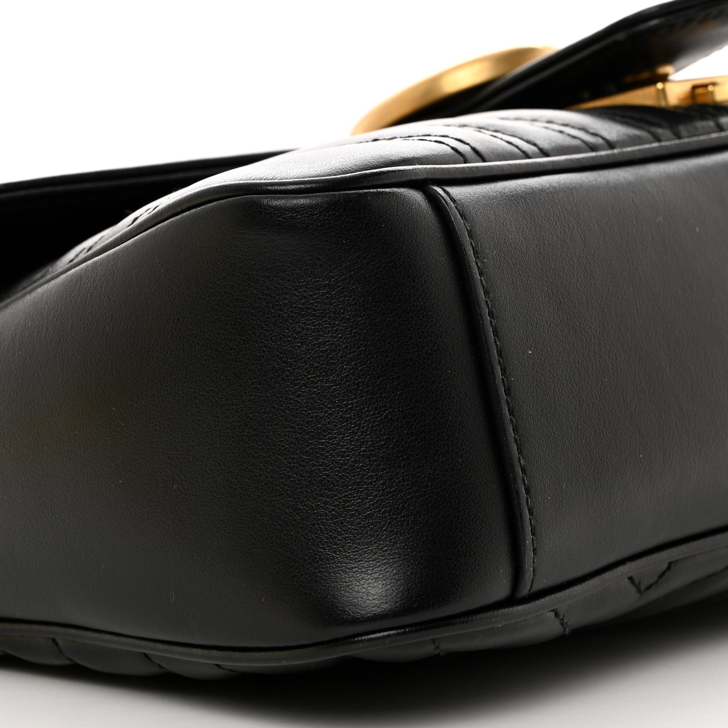 Calfskin Matelasse Small GG Marmont Shoulder Bag Black