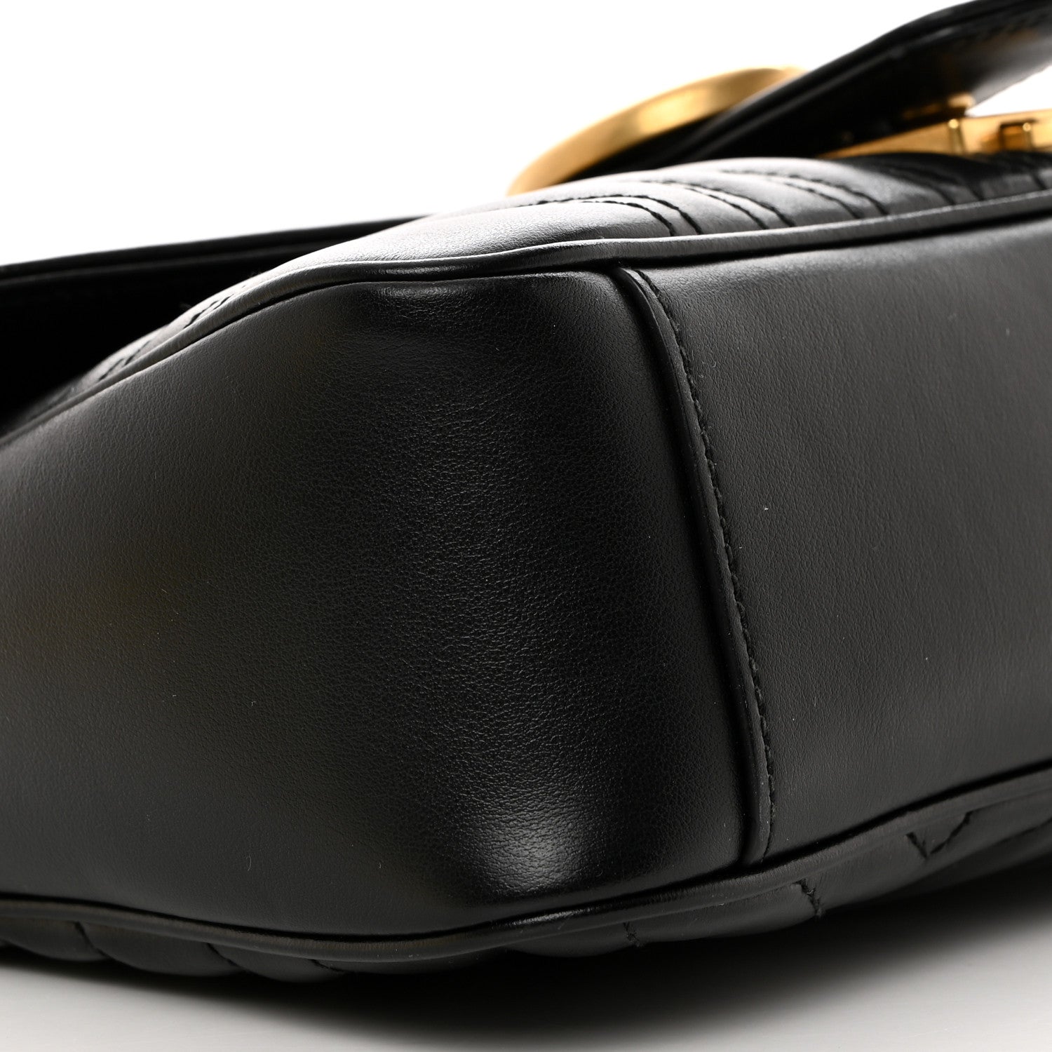 Gucci Calfskin Matelasse Small GG Marmont Shoulder Bag Black 9 of 10