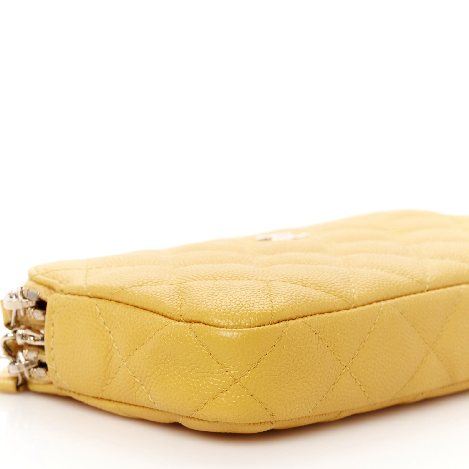 Chanel Caviar Quilted Small Clutch With Chain Yellow 11 of 12