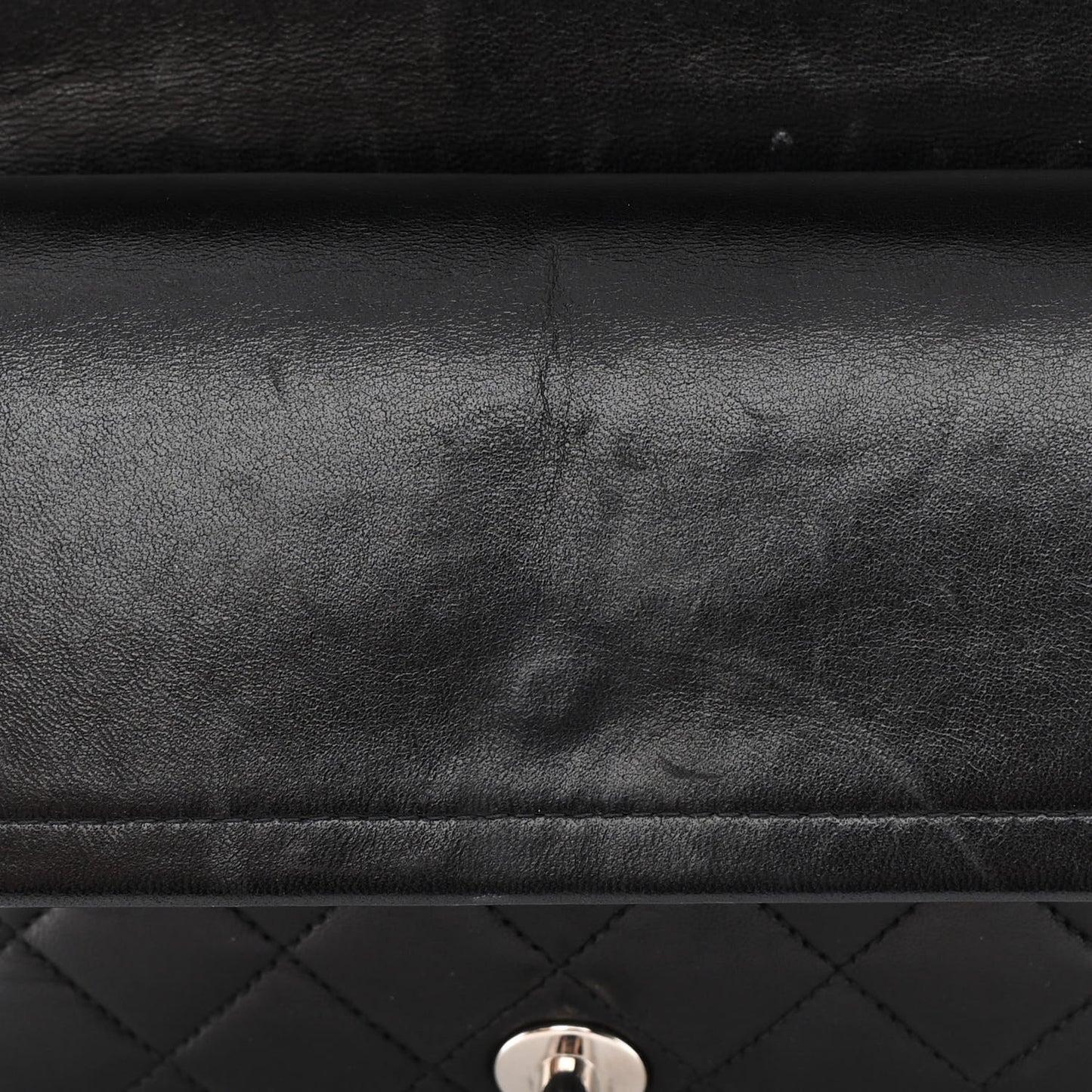 Lambskin Quilted Medium Double Flap Black
