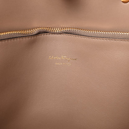 Salvatore Ferragamo Smooth Calfskin Large The Studio Bag Caraway Seed 6 of 9