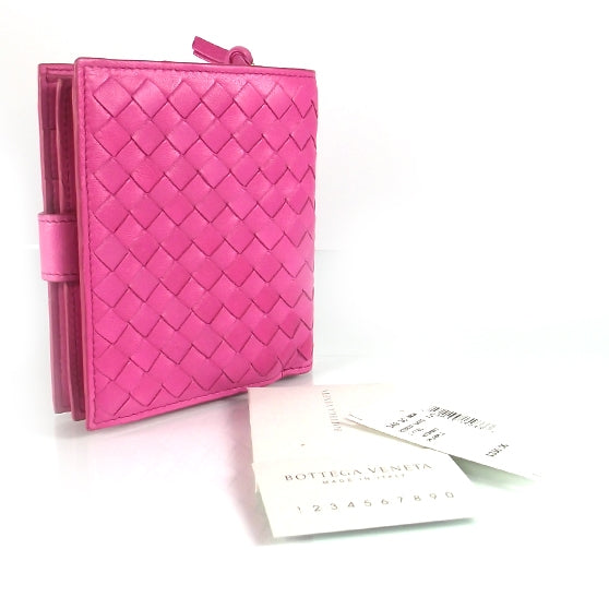 Bottega Veneta Woven Leather French Wallet Pink 3 of 6