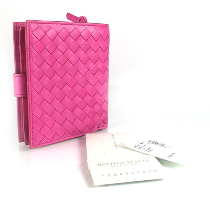 Bottega Veneta Woven Leather French Wallet Pink 3 of 6