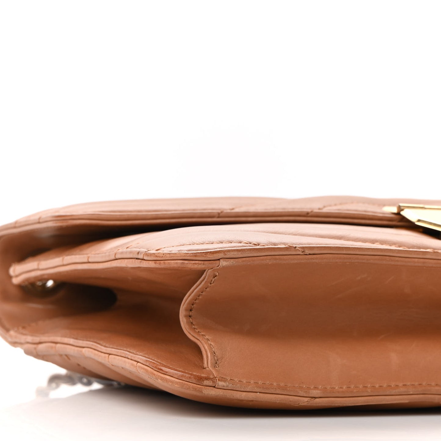 Calfskin Chevron Gabrielle Flap Brown