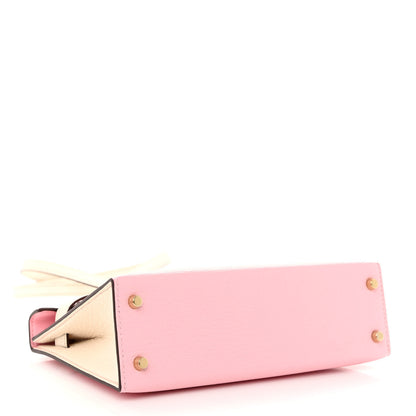 Hermes Chevre Mysore Horseshoe Mini Kelly Sellier 20 Rose Sakura Nata 4 of 11