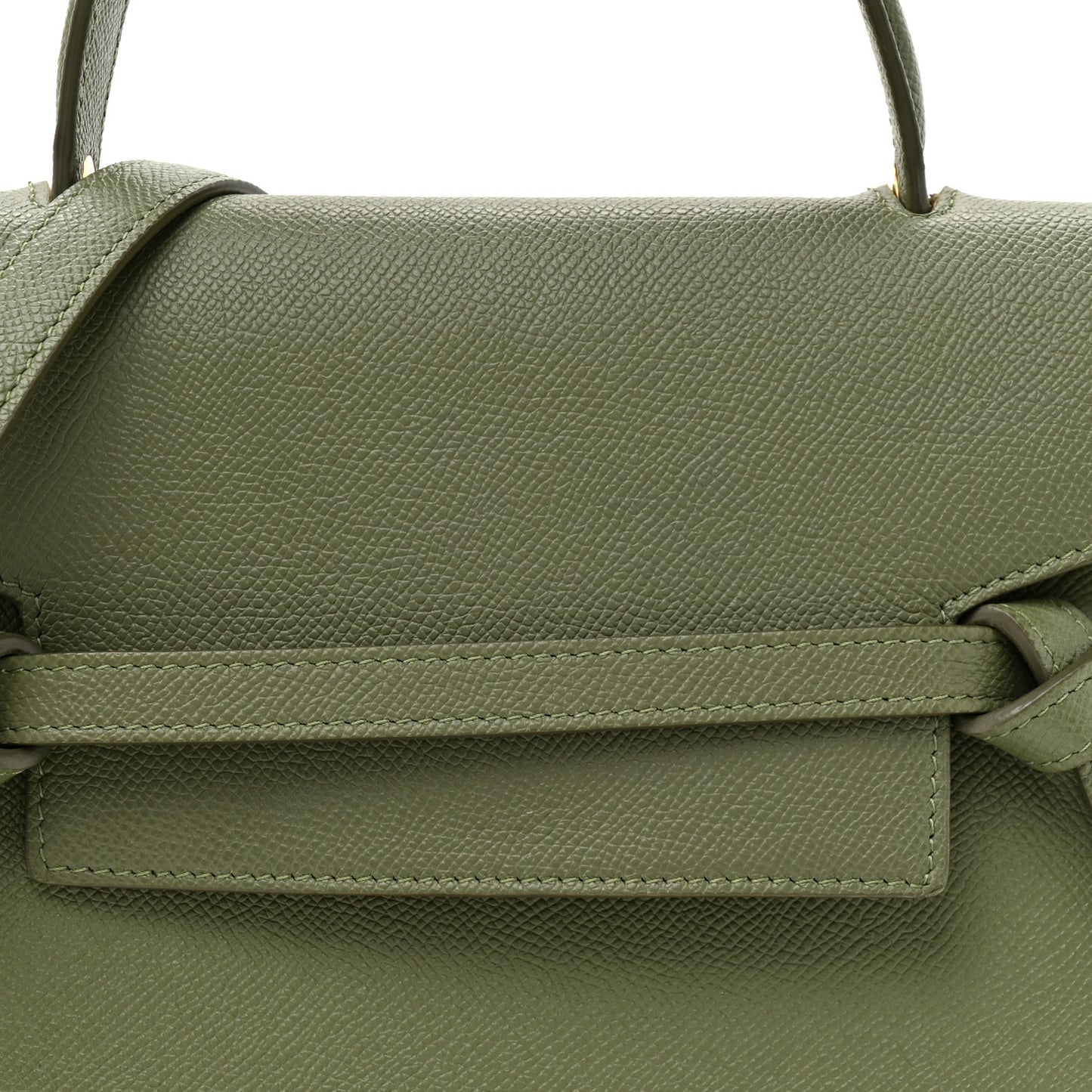 Grained Calfskin Micro Belt Bag Army Green