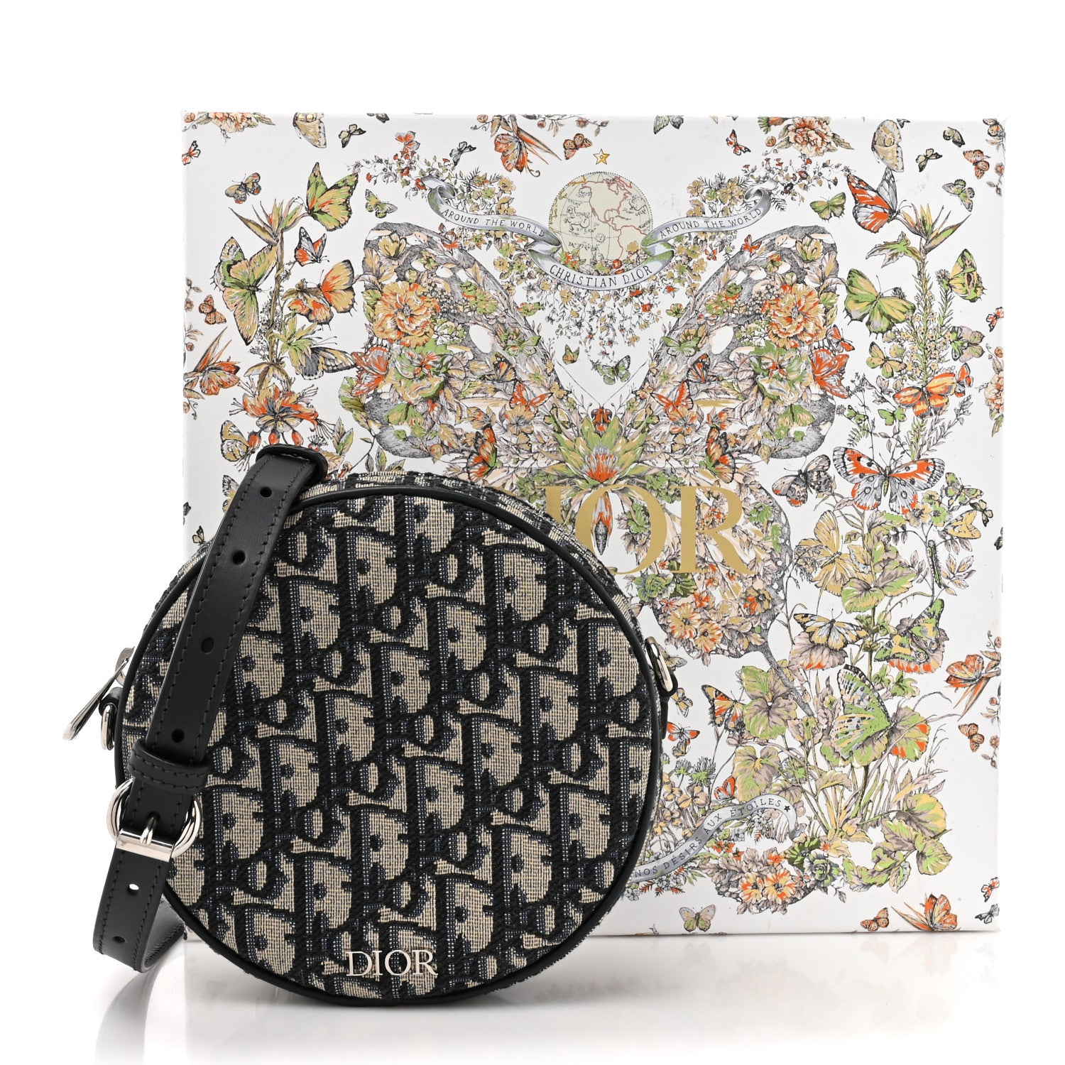 Christian Dior Oblique Jacquard Baby Ball Cross Body Bag Blue 11 of 11
