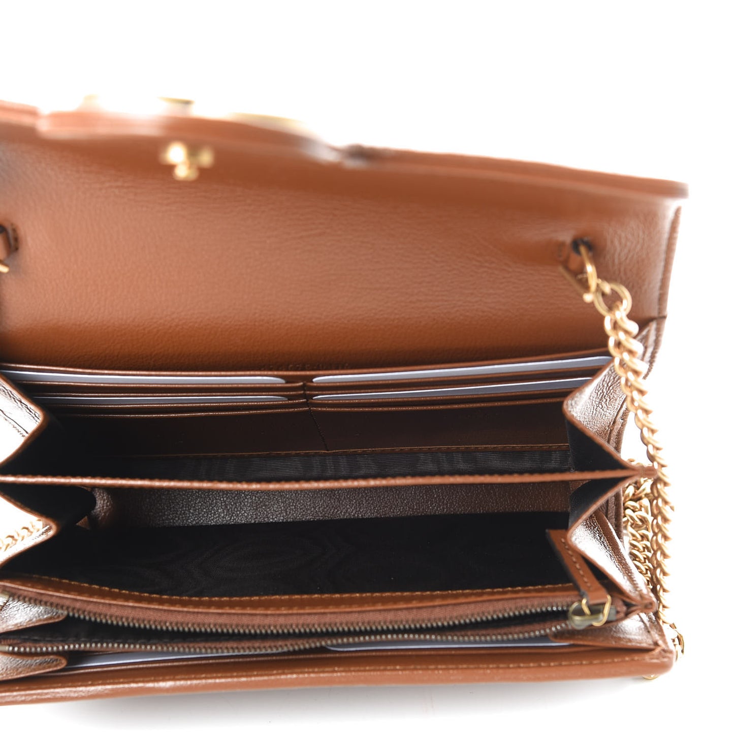Azalea Calfskin Matelasse Diagonal GG Marmont Chain Wallet Cuir